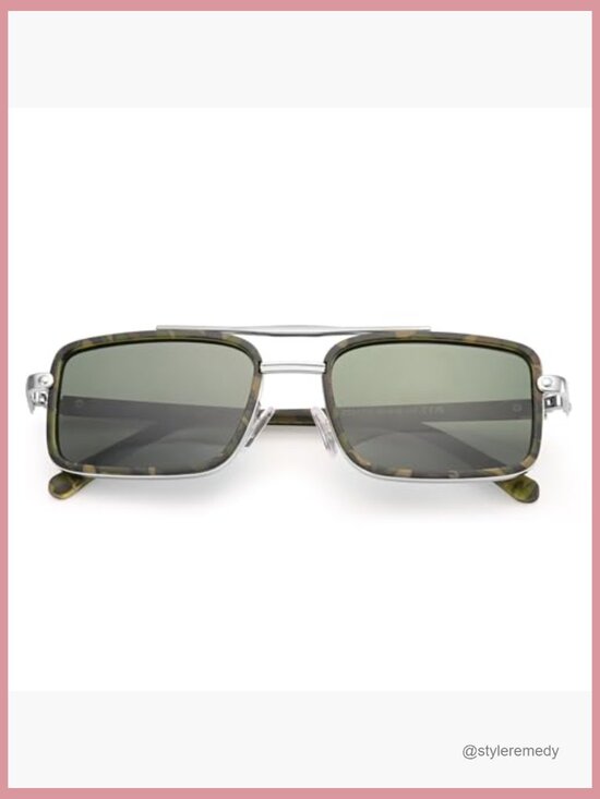 Polarized Aviator Sunglasses with UV Protection, Retro Rectangle Style main image 3